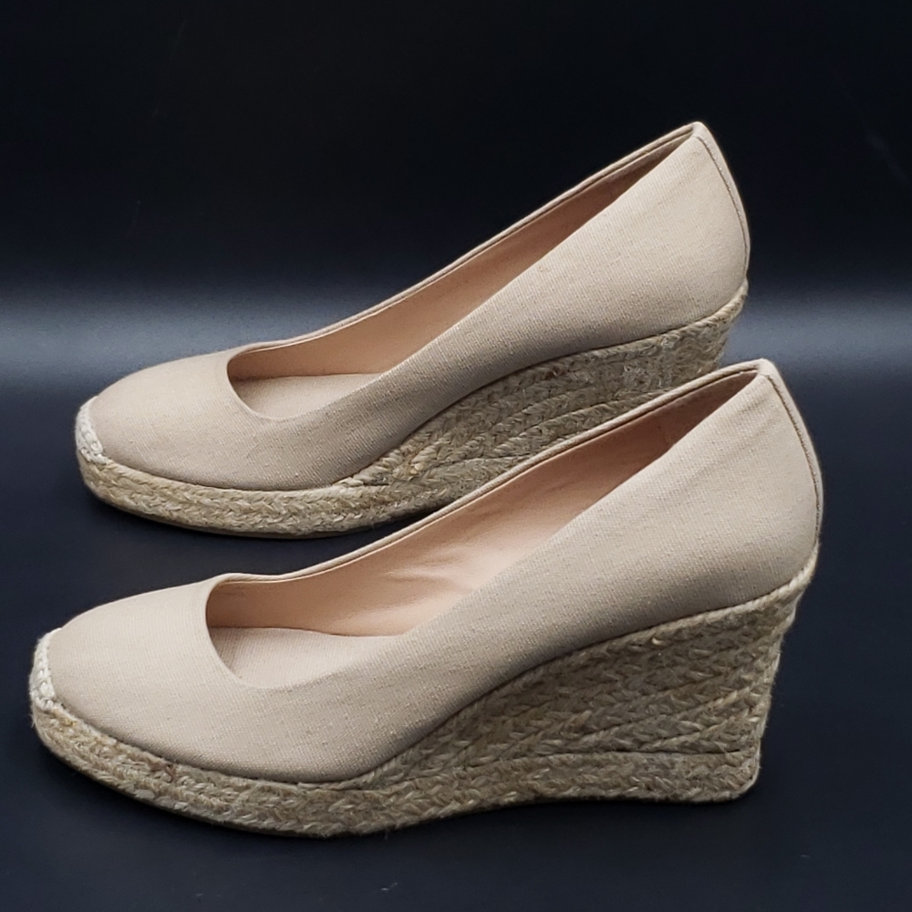 J. Crew Seville espadrille wedges  canvas. NWOT size 8